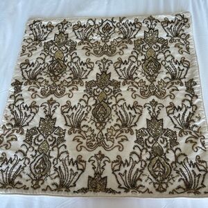 Mackenzie-Child’s Elegant Cream and Gold Tapestry 20 x20 Pillow Cover